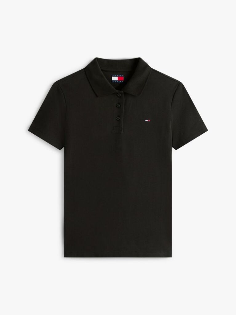 Black Essential Slim Fit Polo  Women