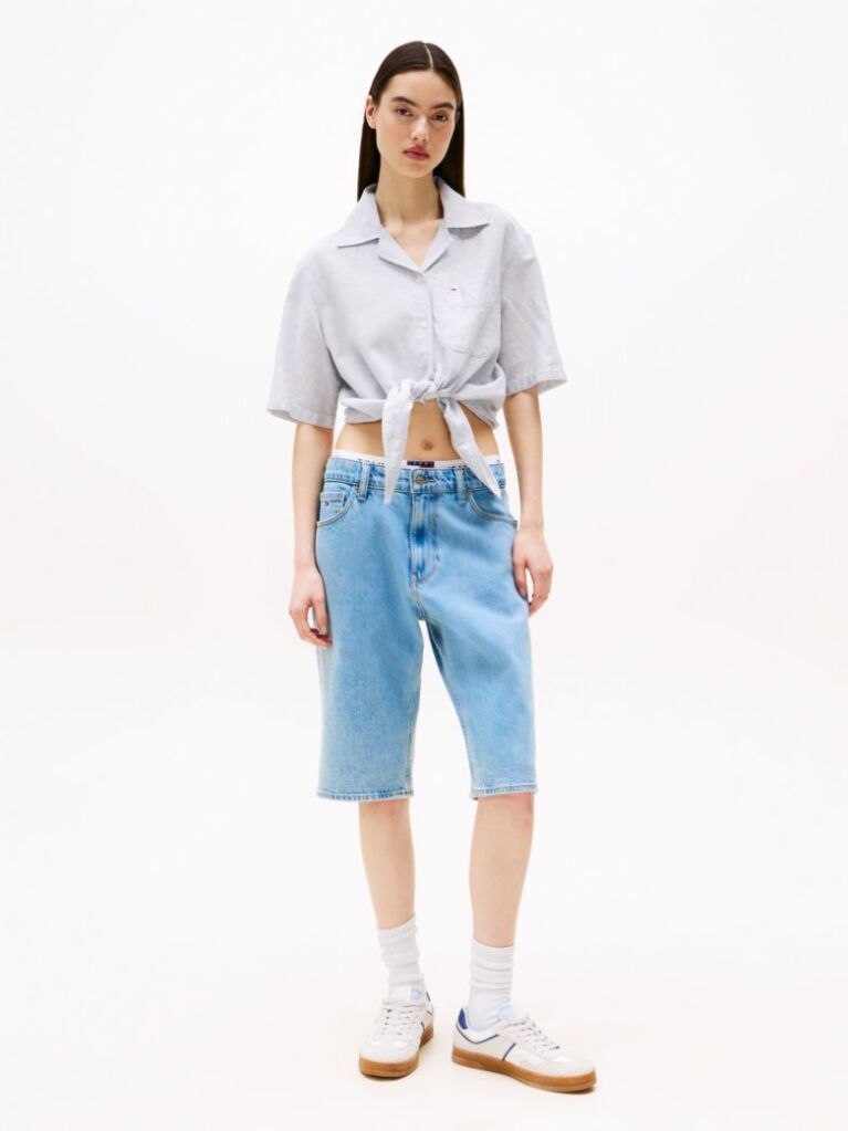 Multi Cropped Relaxed Short Sleeve Shirt  Women
