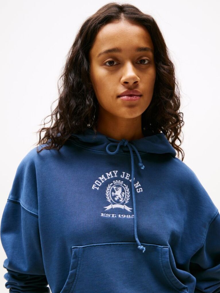 Μωβ Boxy Cropped Hoody Με Λογότυπο  Γυναίκες