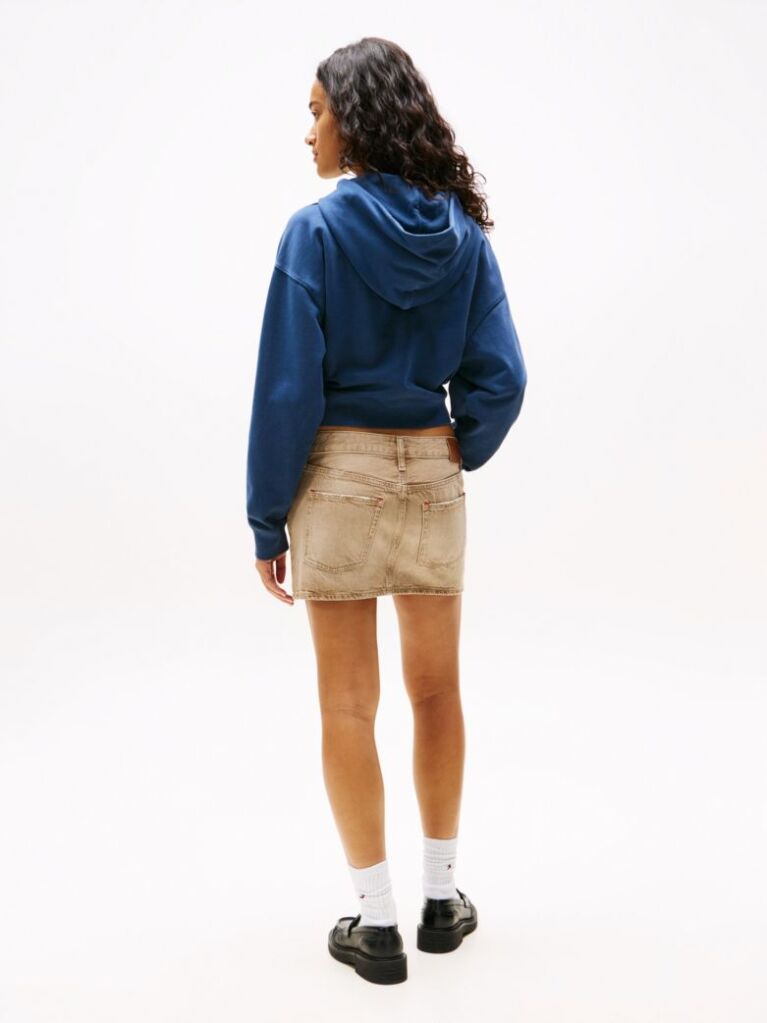Μωβ Boxy Cropped Hoody Με Λογότυπο  Γυναίκες