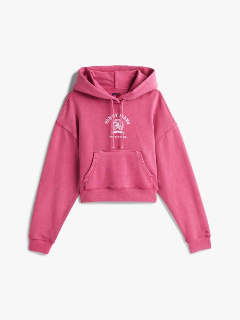 Μωβ Boxy Cropped Hoody Με Λογότυπο  Γυναίκες