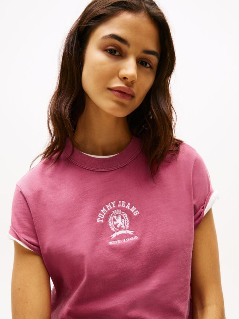 Purple Regular Fit Varsity T-Shirt  Women