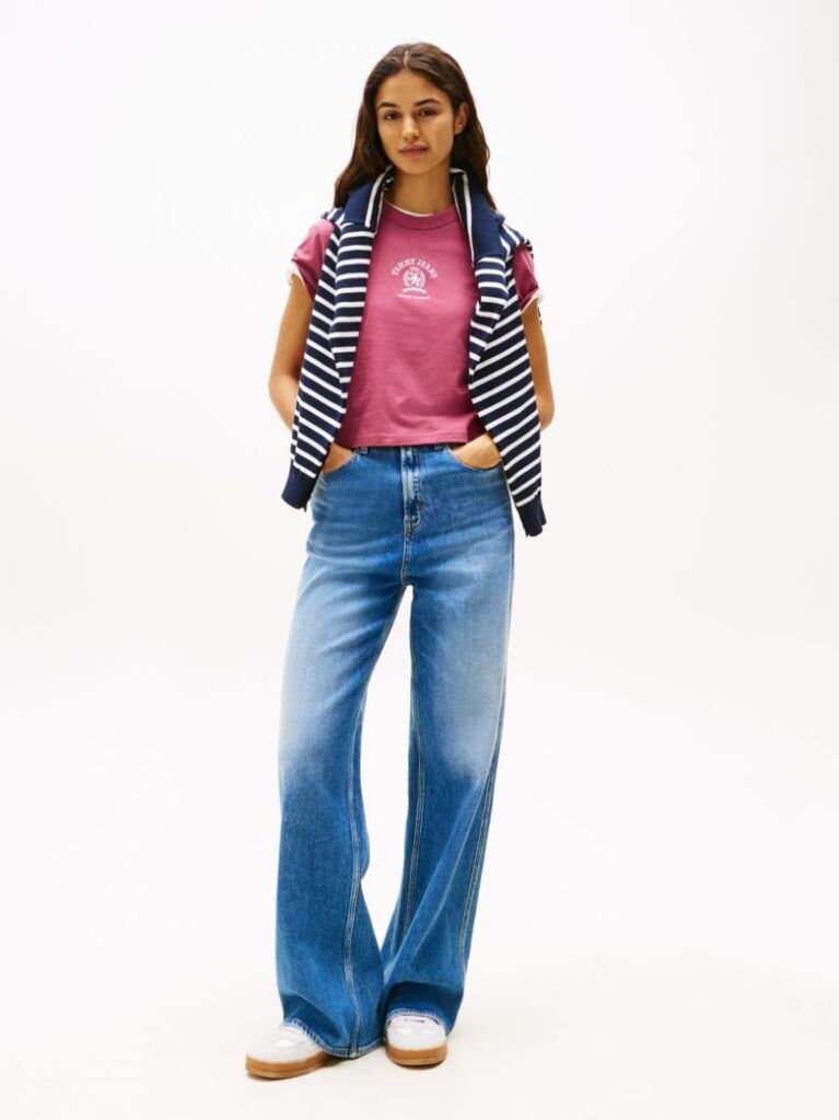 Purple Regular Fit Varsity T-Shirt  Women