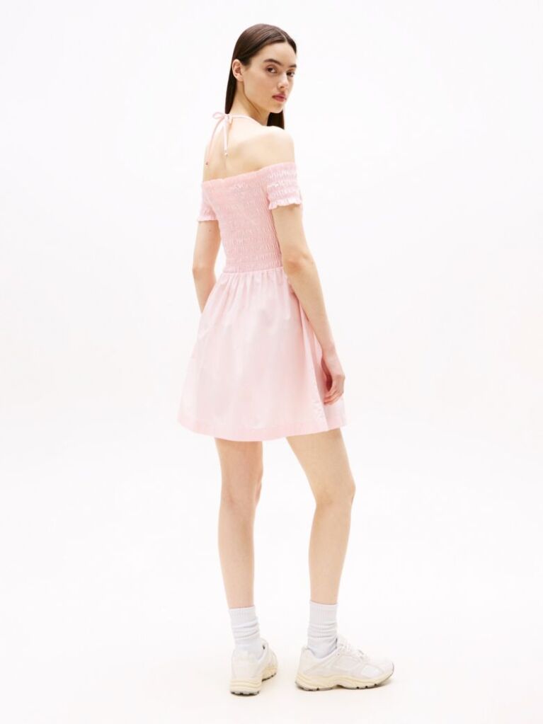 Pink Halterneck Fit And Flare Mini Dress  Women