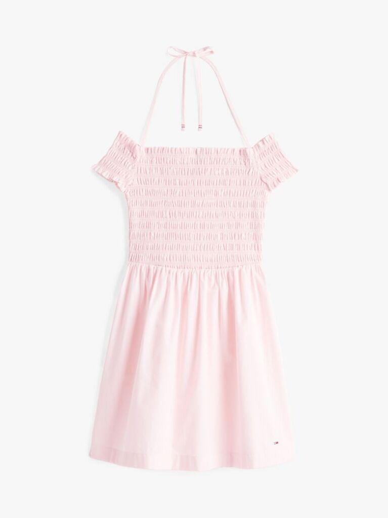 Pink Halterneck Fit And Flare Mini Dress  Women