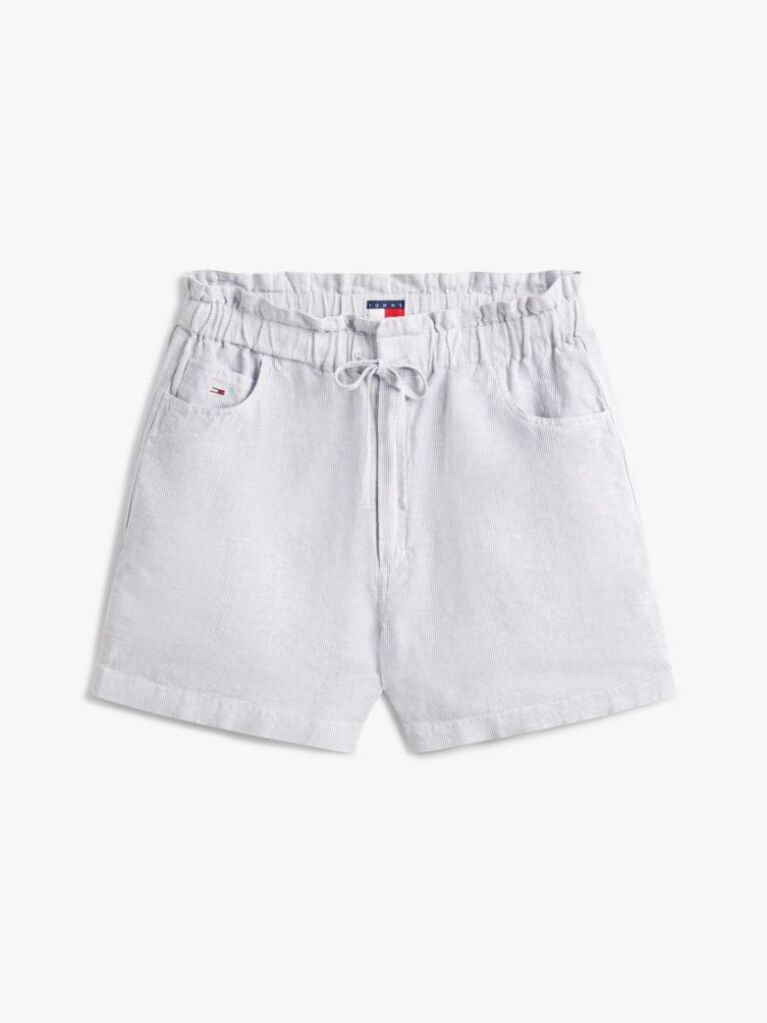 Multi Paperbag Shorts With Linen  Women