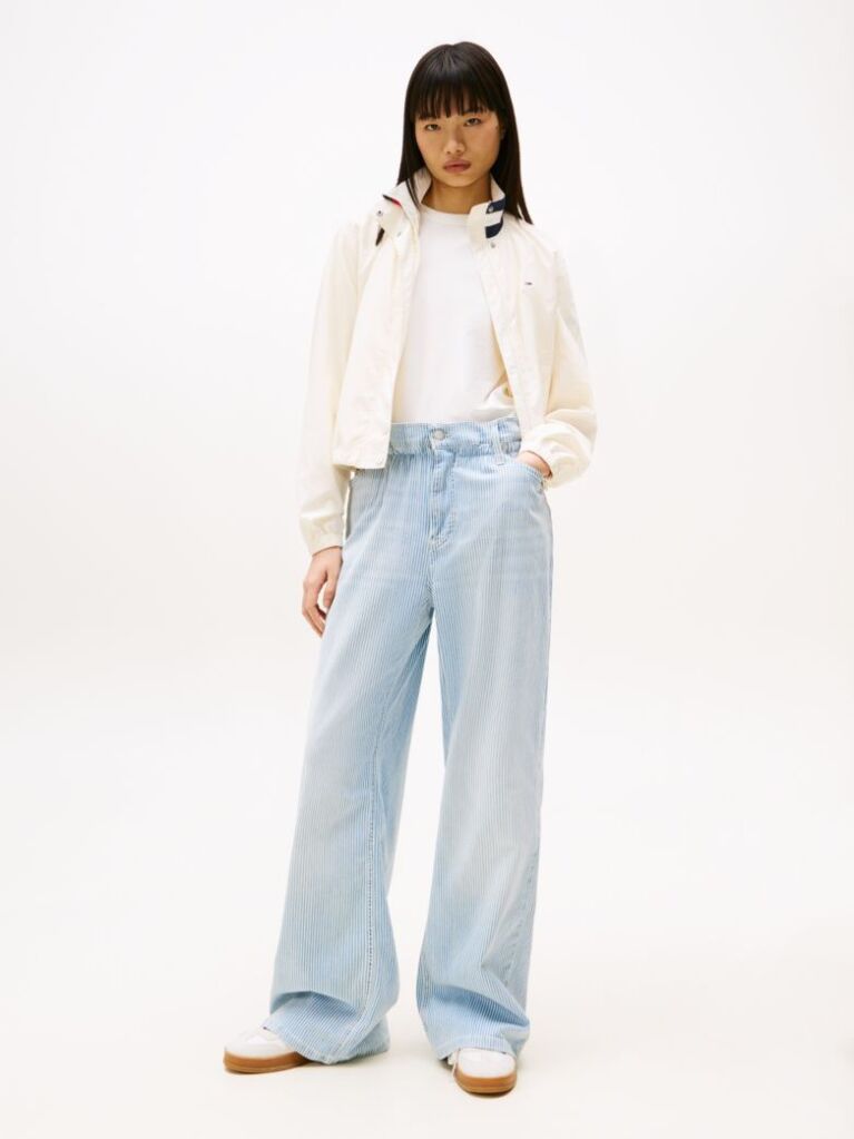 White Logo Collar Water Repellent Jacket  Women