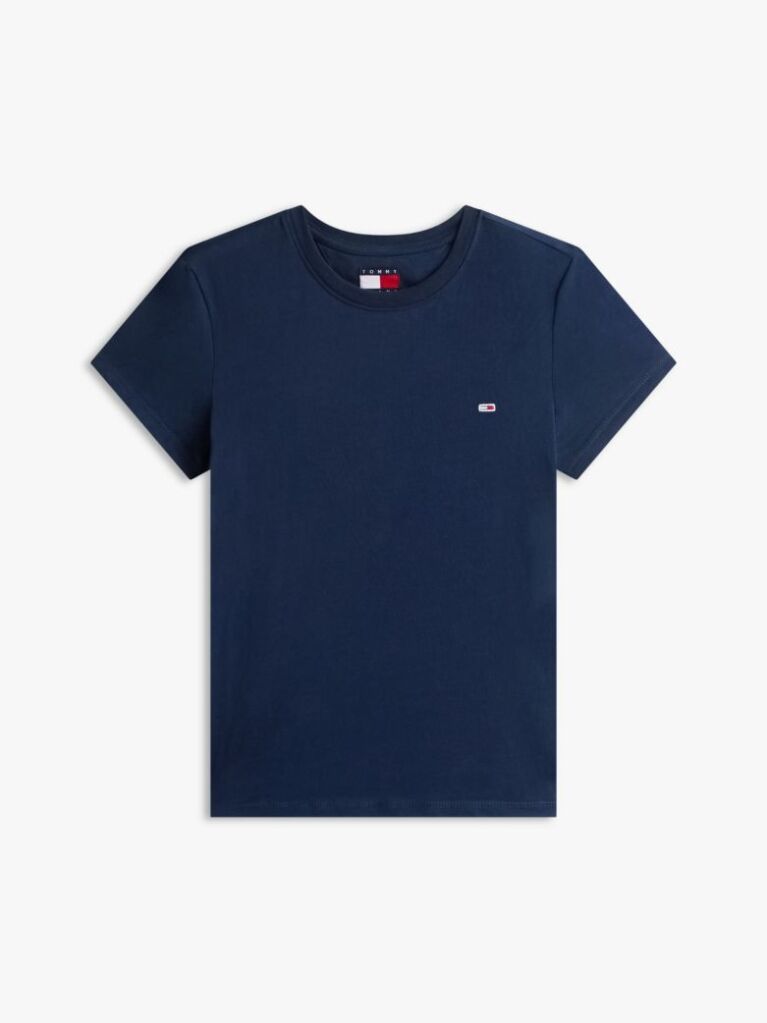 Blue Crew Neck Flag Embroidered T-Shirt  Women