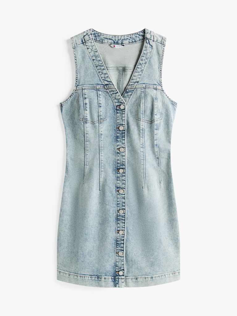 Denim V-Neck Slim Denim Mini Dress  Women
