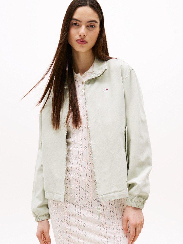 Green Zip-Thru Collared Jacket  Women