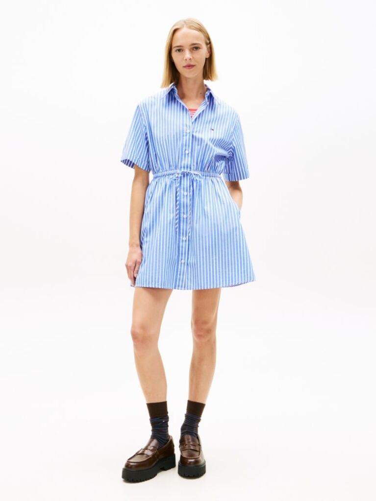 Multi Stripe Relaxed Mini Shirt Dress  Women