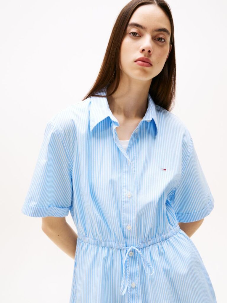 Multi Stripe Relaxed Mini Shirt Dress  Women