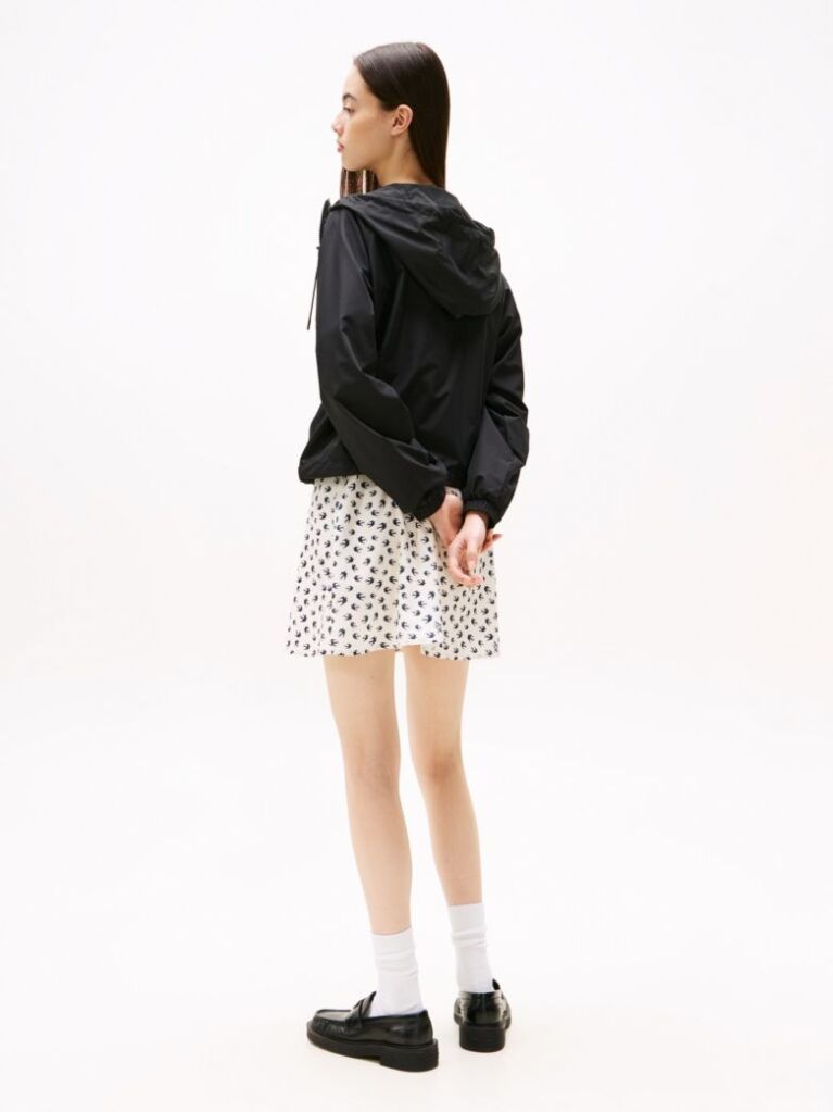Black Tommy Badge Windbreaker  Women