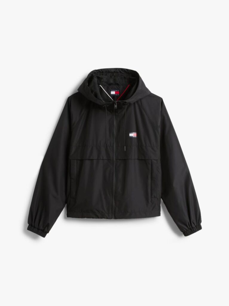 Black Tommy Badge Windbreaker  Women