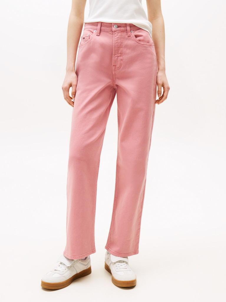Pink Layla High Rise Slim Straight Leg Jeans  Women