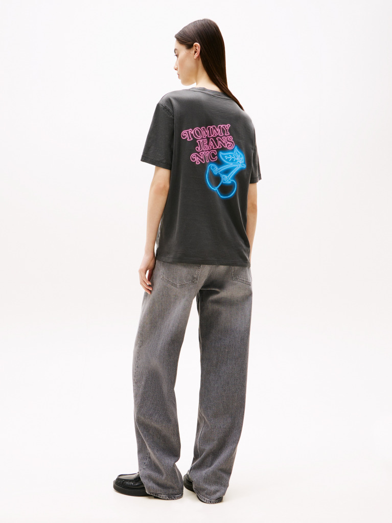 Black Relaxed Neon T-Shirt  Women