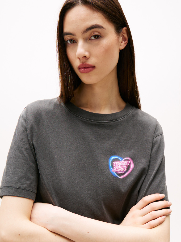 Black Relaxed Neon T-Shirt  Women