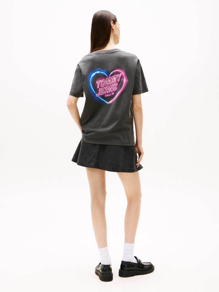 Black Relaxed Neon T-Shirt  Women