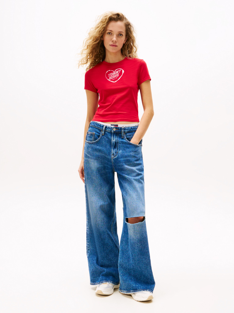 Red Graphic Slim T-Shirt  Women