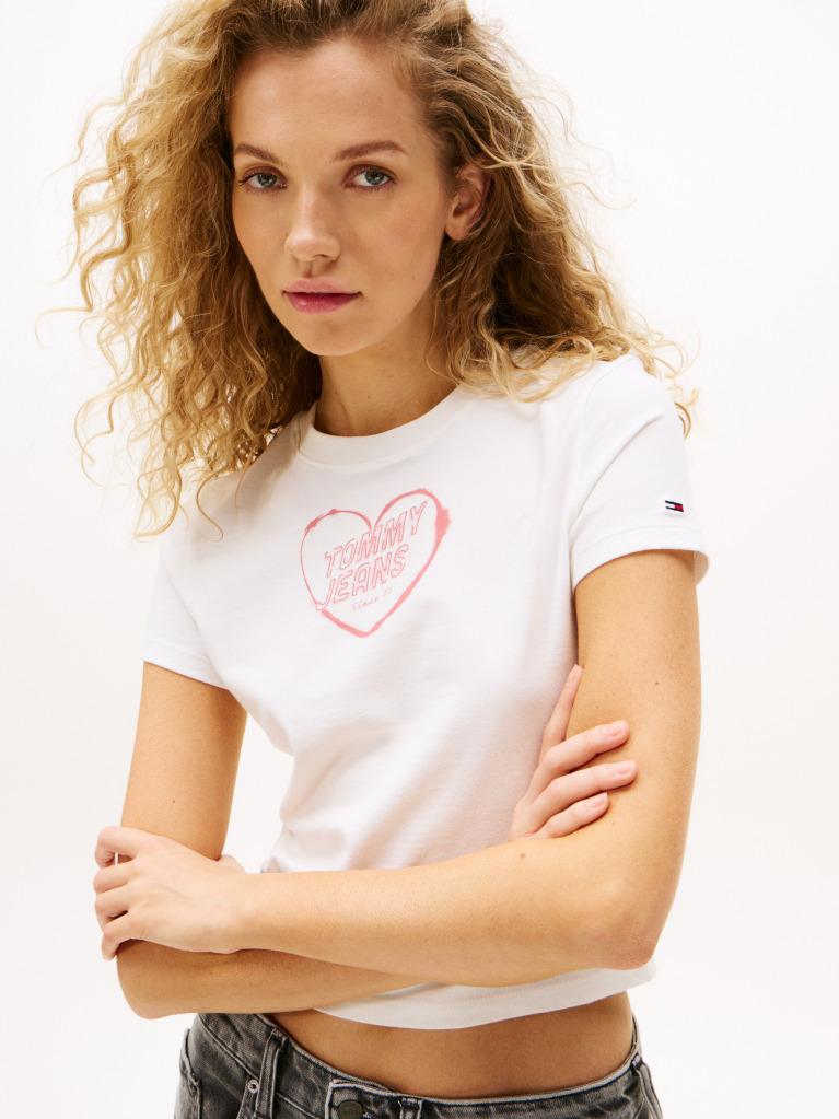 Άσπρο T-Shirt Σε Slim Γραμμή  Γυναίκες