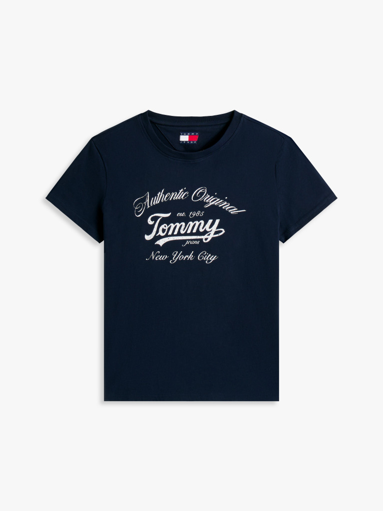 Μπλε Essential T-Shirt Σε Κανονική Γραμμή Με Λογότυπο  Γυναίκες