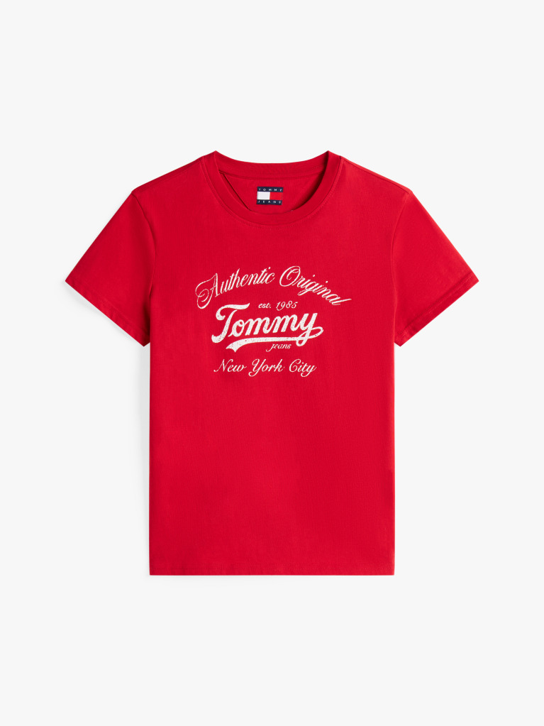 Κόκκινο Essential T-Shirt Σε Κανονική Γραμμή Με Λογότυπο  Γυναίκες
