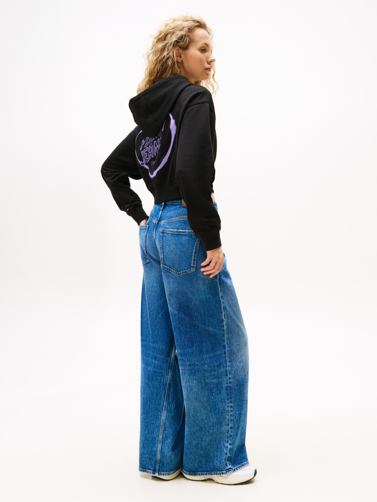 Μαύρο Άνετο Cropped Hoody  Γυναίκες
