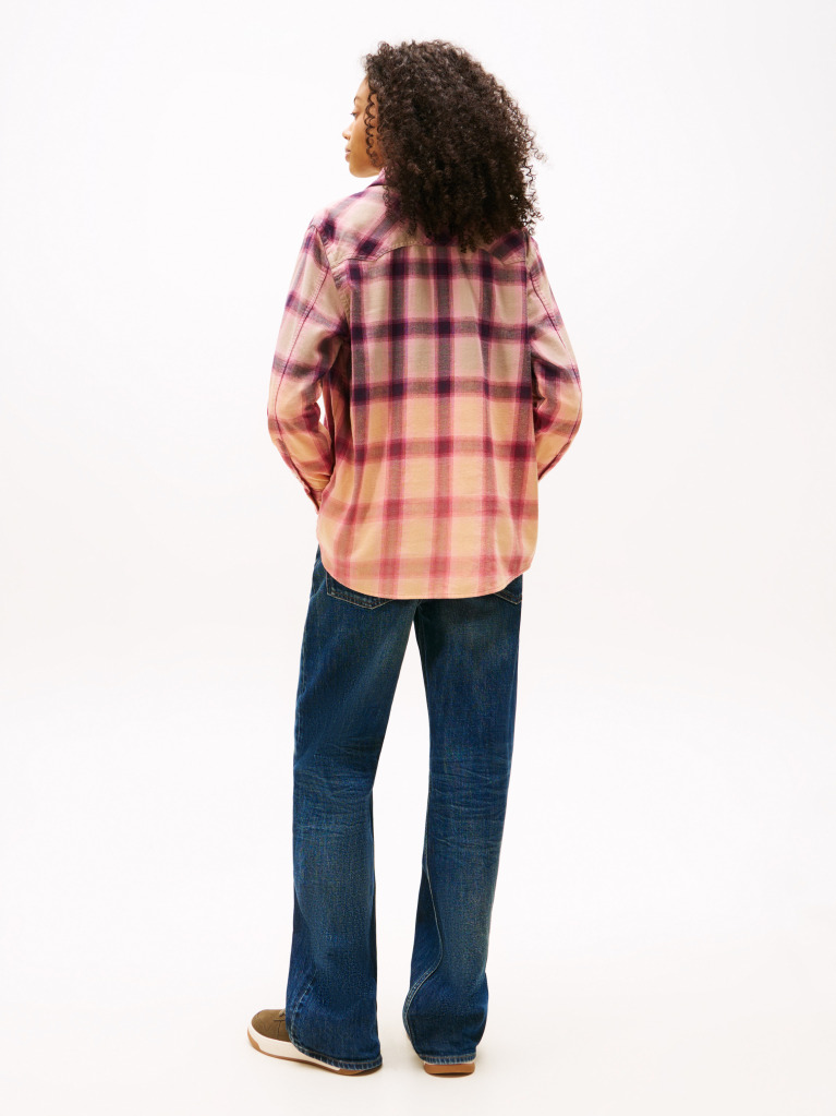 Multi Logo Relaxed Fit Flannel Shirt  Women