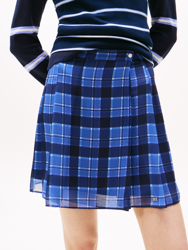Multi Pleated Chiffon Mini Skirt  Women