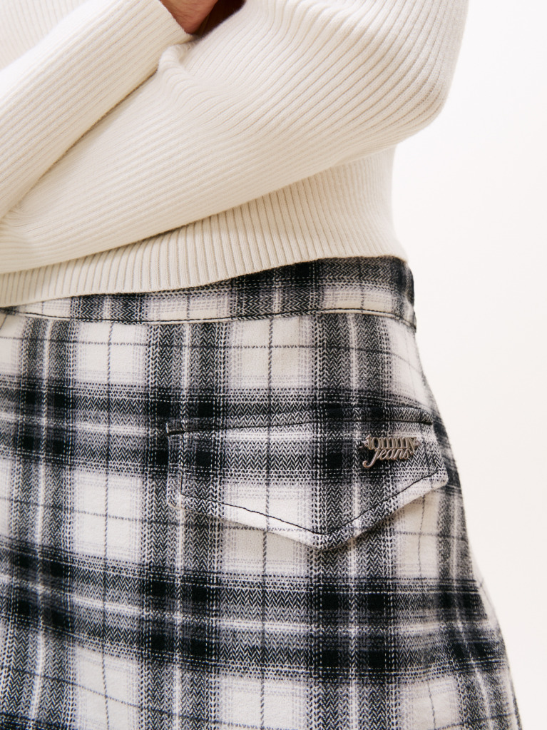 Beige High Rise A-Line Flannel Mini Skirt  Women