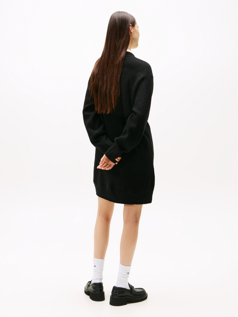 Black Tommy Flag Badge Mini Jumper Dress  Women