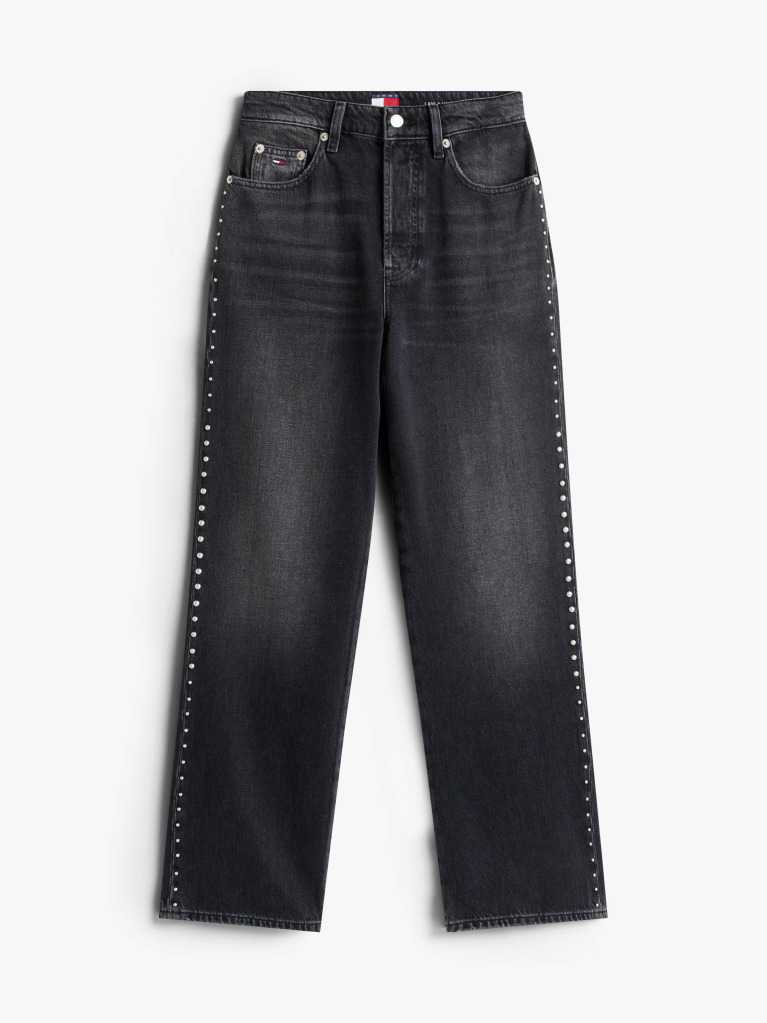 Denim Ψηλόμεσο Μαύρο Τζιν Με Καρφιά  Γυναίκες
