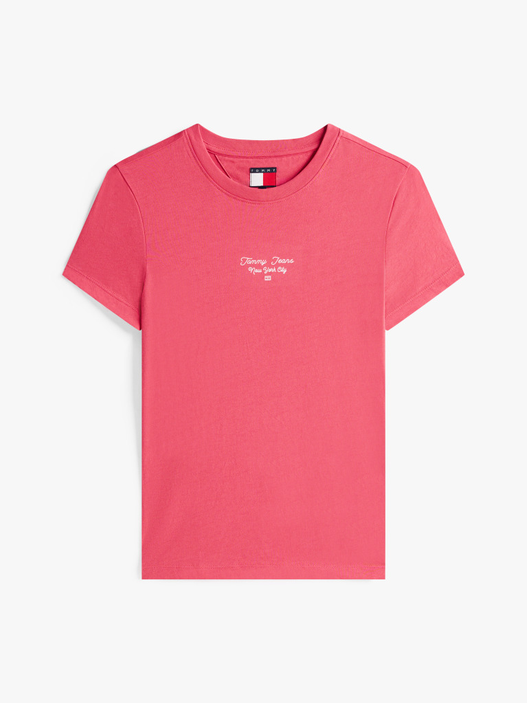 Ροζ Jersey T-Shirt Σε Slim Γραμμή Με Λογότυπο  Γυναίκες