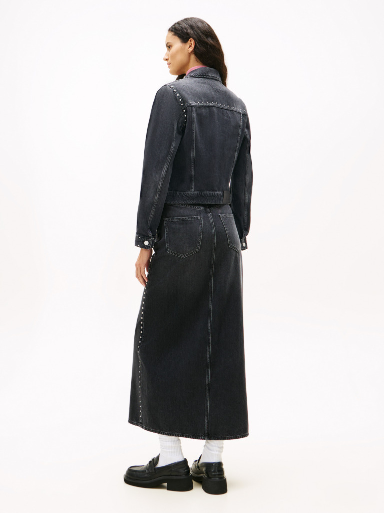 Denim Studded Denim Trucker Jacket  Women