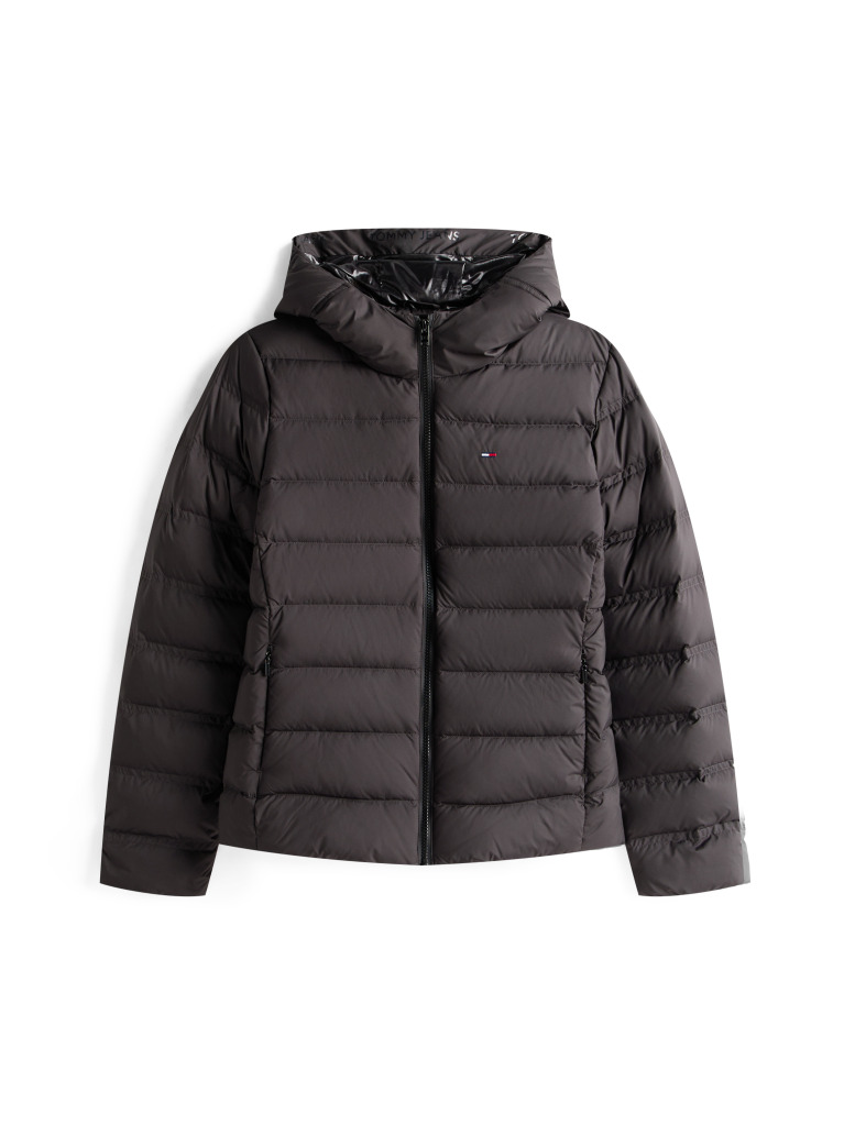 Black Hooded Down Puffer Jacket  Women