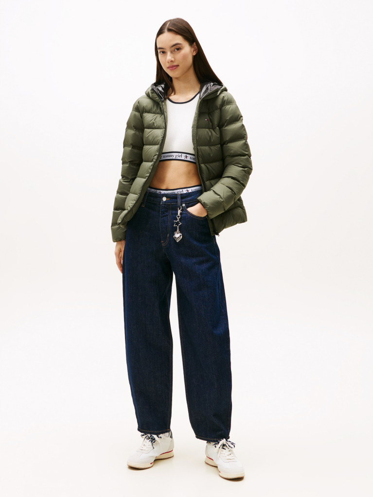 Green Hooded Down Puffer Jacket  Women
