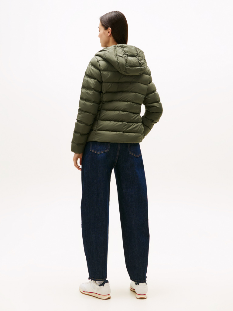 Green Hooded Down Puffer Jacket  Women