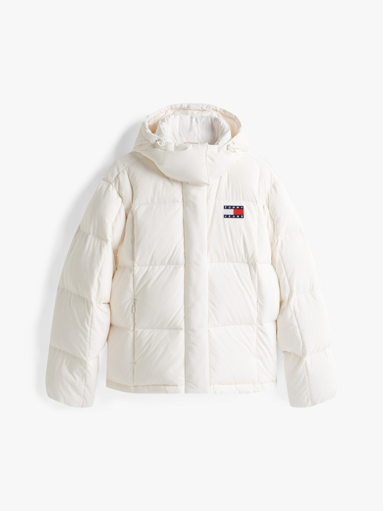 White Down Hooded Alaska Puffer Jacket  Women