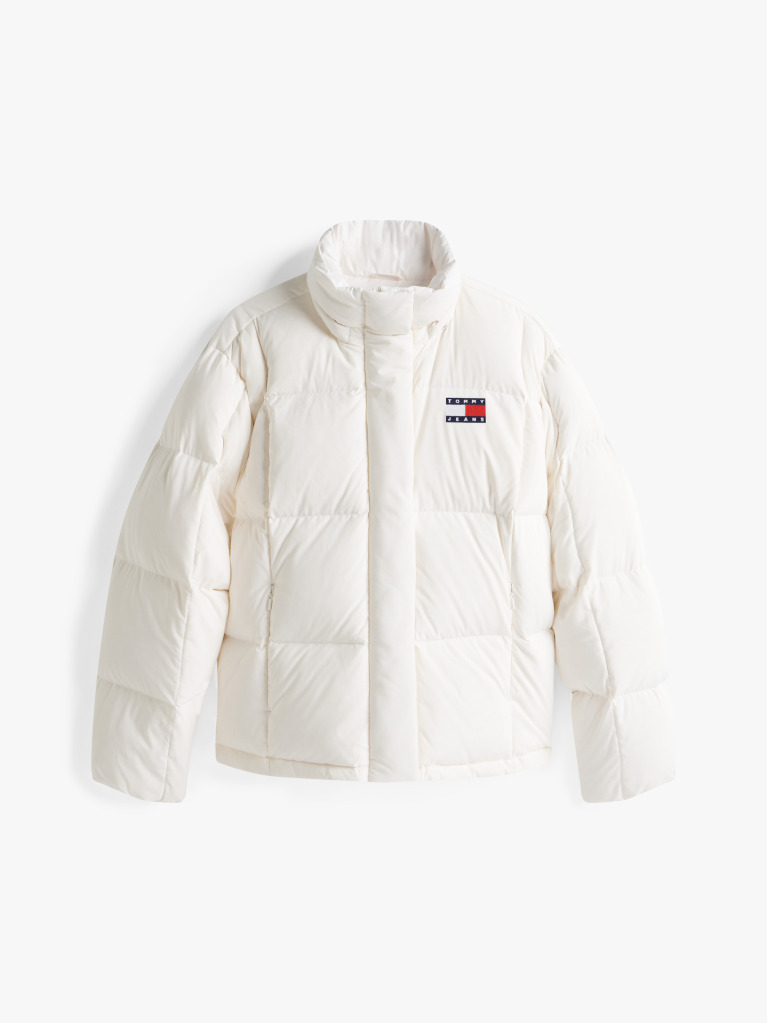 White Down Hooded Alaska Puffer Jacket  Women