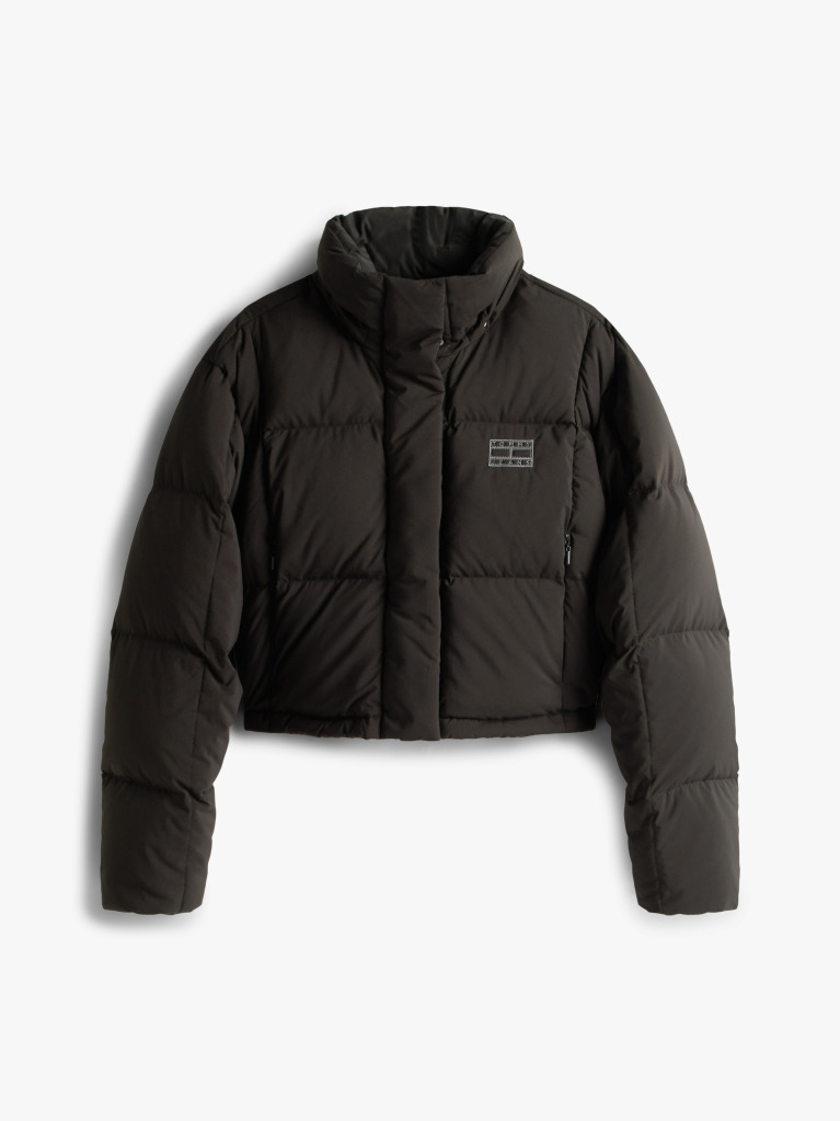 Black Down Cropped Alaska Puffer Jacket  Women