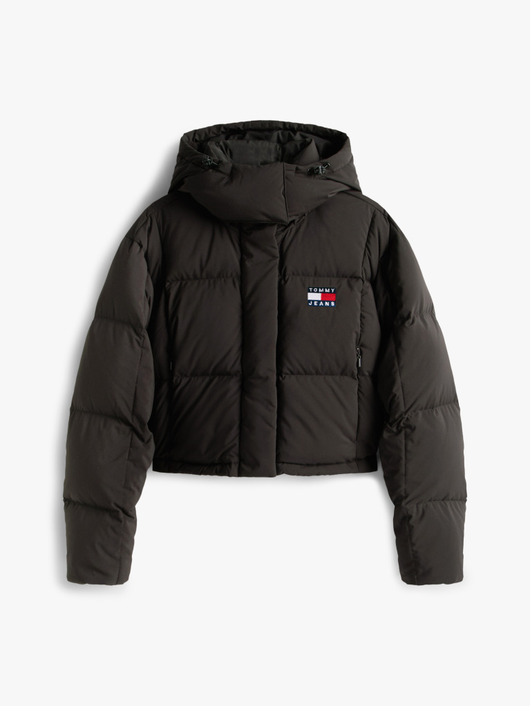 Black Down Cropped Alaska Puffer Jacket  Women