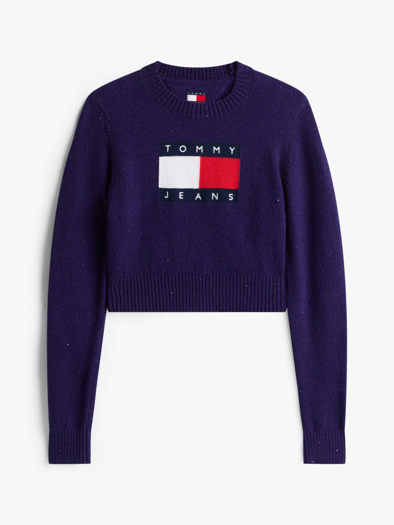 Purple Tommy Flag Sequin Slim Jumper  Women