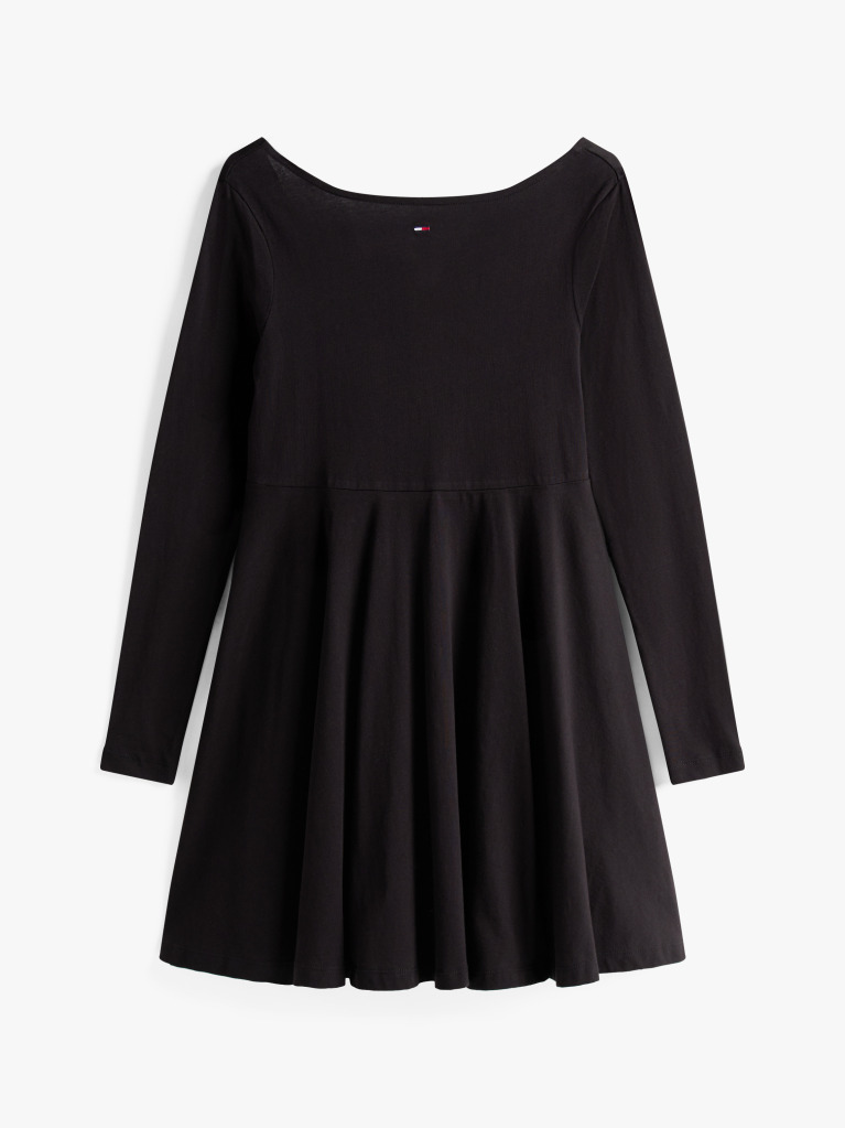 Black Pleated Fit And Flare Mini Dress  Women