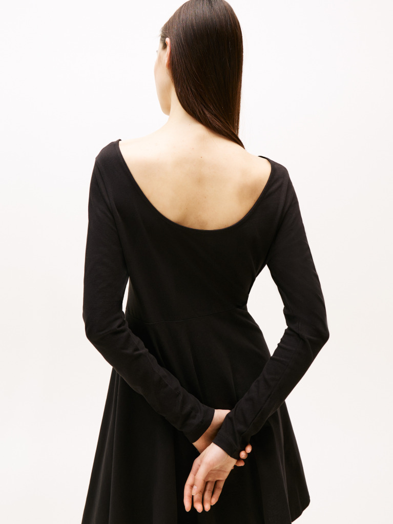Black Pleated Fit And Flare Mini Dress  Women