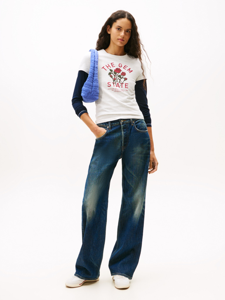 Γκρι T-Shirt Σε Slim Γραμμή Με Σχέδιο  Γυναίκες