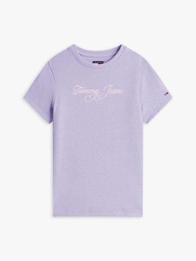 Μωβ Essential Ριμπ T-Shirt Σε Slim Γραμμή  Γυναίκες
