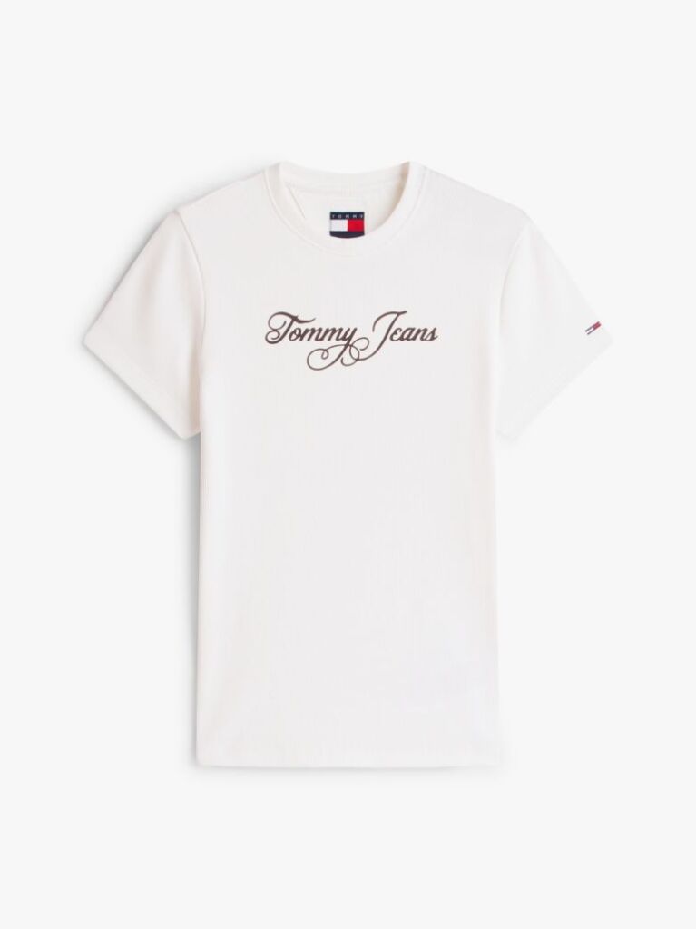 Μπεζ Essential Ριμπ T-Shirt Σε Slim Γραμμή  Γυναίκες