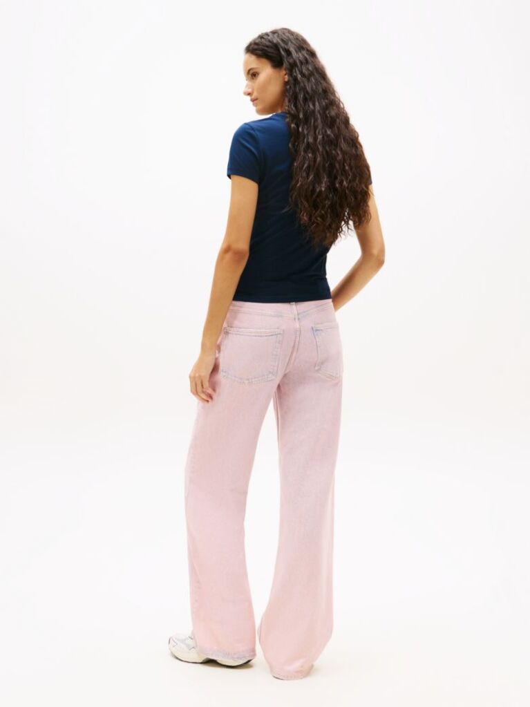 Blue Logo Ribbed Slim T-Shirt  Women