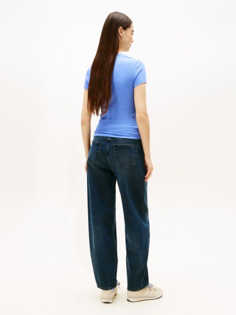 Blue Logo Ribbed Slim T-Shirt  Women