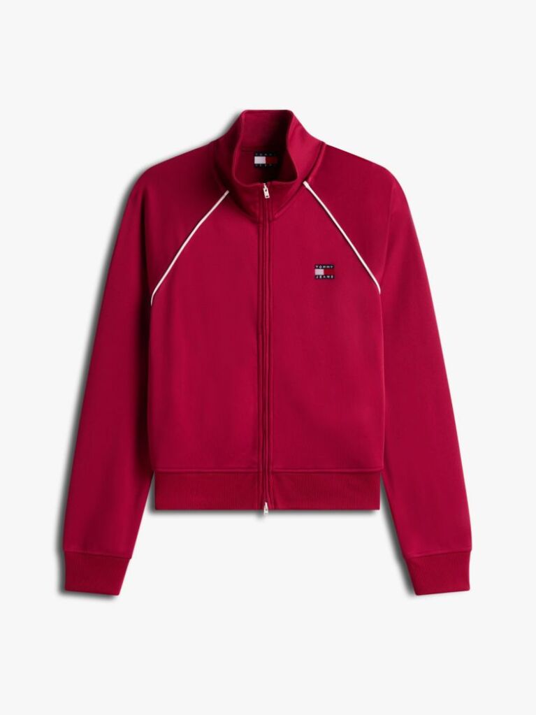 Pink Tommy Badge Interlock Knit Track Jacket  Women